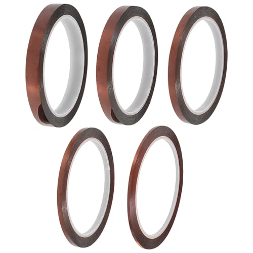 LOLIPPYY 5 Rollen Hochtemperatur polyimid klebeband Je Hitzebeständig Isolierend Stark Klebend für Elektronik Schutz und Sublimation Hitzefestes Klebeband Vielseitig Einsetzbar LOLIPPYY 5 Rollen Hochtemperatur polyimid klebeband Je Hitzebeständig Isolierend Stark Klebend für Elektronik Schutz und Sublimation Hitzefestes Klebeband Vielseitig Einsetzbar von LOLIPPYY