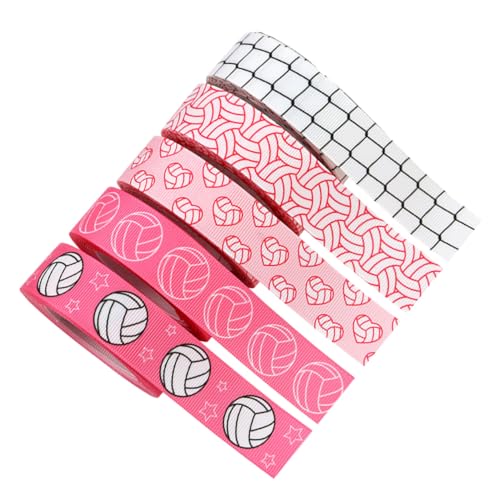 LOLIPPYY 5 Rollen Pinkes Volleyball Muster Ripsband pro Sportliches Geschenkband für Basteln und Partydekorationen für Geburtstage und Schulveranstaltungen LOLIPPYY 5 Rollen Pinkes Volleyball Muster Ripsband pro Sportliches Geschenkband für Basteln und Partydekorationen für Geburtstage und Schulveranstaltungen von LOLIPPYY