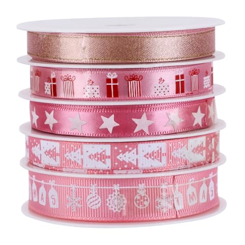 LOLIPPYY 5 Rollen Weihnachtsband Geschenkband Weihnachtsdeko Band mit Festlichem Druck für Basteln DIY Ornaments Ribbon Geschenkverpackung und Partydekoration LOLIPPYY 5 Rollen Weihnachtsband Geschenkband Weihnachtsdeko Band mit Festlichem Druck für Basteln DIY Ornaments Ribbon Geschenkverpackung und Partydekoration von LOLIPPYY