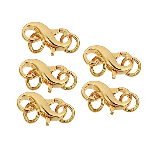 LOLIPPYY 5 Stück DIY Schmuckzubehör Doppelköpfige Metall Lobster Clips für Armbänder und Robust und Vielseitig für Kreative Schmuckdesigns von LOLIPPYY