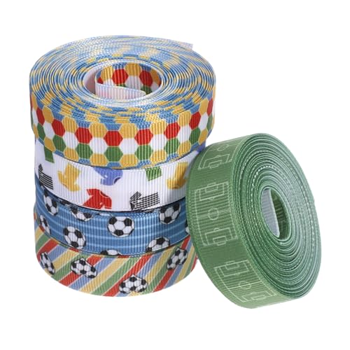 LOLIPPYY 5 Stück Fußball Geschenkband Sportliches Design für Bastelprojekte Dekorationen und Partybedarf Langlebig aus Vielseitig Einsetzbar LOLIPPYY 5 Stück Fußball Geschenkband Sportliches Design für Bastelprojekte Dekorationen und Partybedarf Langlebig aus Vielseitig Einsetzbar von LOLIPPYY