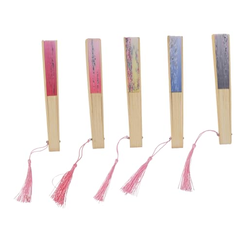 LOLIPPYY 5 Stück Japanische Handfächer Vintage Blumenmuster Leichter Fächer für Sommer Party Strand LOLIPPYY 5 Stück Japanische Handfächer Vintage Blumenmuster Leichter Fächer für Sommer Party Strand von LOLIPPYY