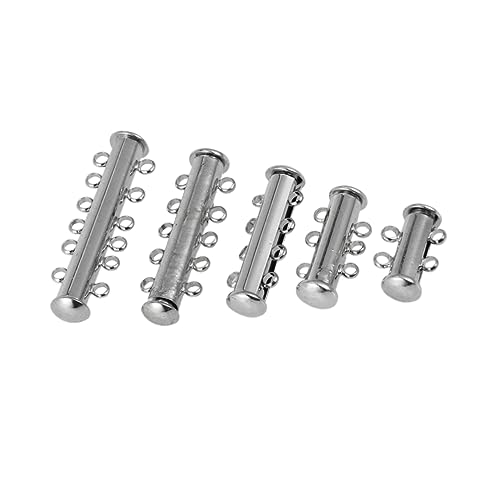 LOLIPPYY 5 Stück Multi Strang Magnetverschluss für Schmuckherstellung Silbern Tube Lock Clasp für und Armbänder DIY Zubehör von LOLIPPYY