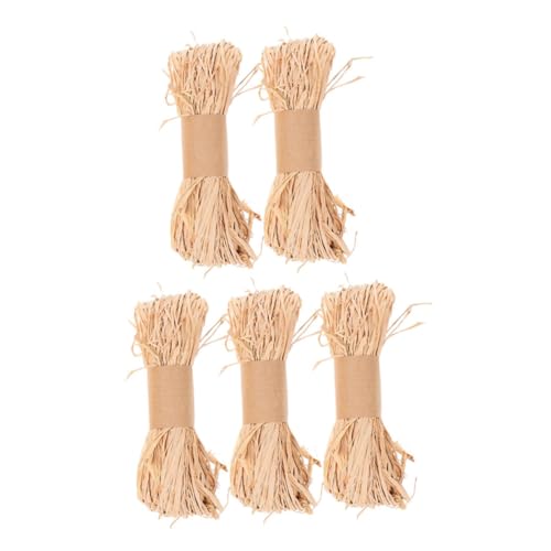 LOLIPPYY 5 Stück Natur-raffia-band Bindedraht für Floristen Bastelarbeiten Geschenkverpackung Blumensträuße Dekoration DIY Kränze Rustikal Langlebig Flexibel von LOLIPPYY