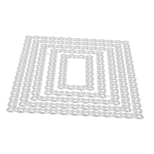 LOLIPPYY 5 Stück Rechteckige Rahmen-metallschnitte: Hintergrund-stanzformen – Stanzschablonen Für Selbstgemachte Scrapbooking-alben – Prägepapier-stanzformen Für Die Kartenherstellung von LOLIPPYY