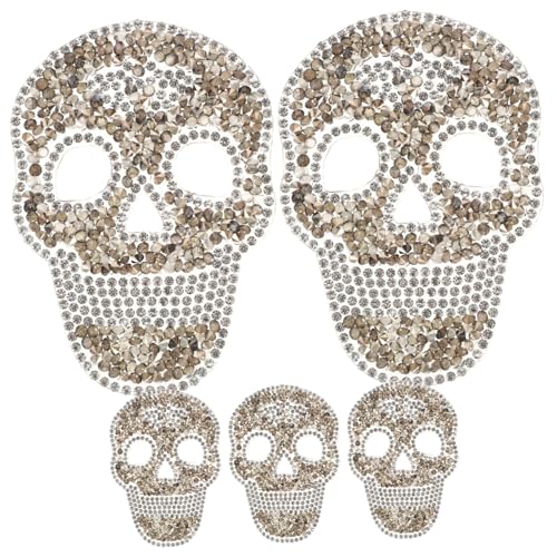 LOLIPPYY 5 Stück Strass Schädel Aufbügler Patches Transparent Mehrzweck Bügelflicken zum Aufnähen und Reparieren von Kleidung Taschen Hüten Schuhen DIY Dekoration Hautfreundlich und LOLIPPYY 5 Stück Strass Schädel Aufbügler Patches Transparent Mehrzweck Bügelflicken zum Aufnähen und Reparieren von Kleidung Taschen Hüten Schuhen DIY Dekoration Hautfreundlich und von LOLIPPYY