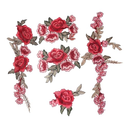 LOLIPPYY 5 Stück Teiliges Bestickte Wasserlösliche Blumen Applikationen Langlebige Nähaufnäher für Jacken Jeans Rucksäcke Rot zum Reparieren und Dekorieren von Kleidung LOLIPPYY 5 Stück Teiliges Bestickte Wasserlösliche Blumen Applikationen Langlebige Nähaufnäher für Jacken Jeans Rucksäcke Rot zum Reparieren und Dekorieren von Kleidung von LOLIPPYY