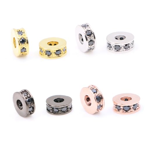 LOLIPPYY 5 Stück Teiliges Metall Spacer Perlen für Schmuckherstellung Langlebige DIY Anhänger Charms Silberfarbene Schmuckzubehör für Halsketten Armbänder Schlüsselanhänger von LOLIPPYY