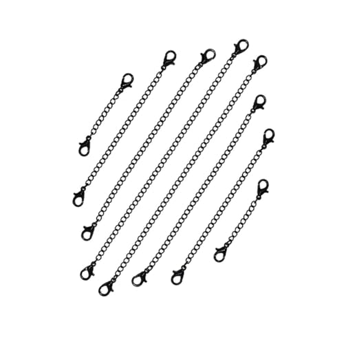 LOLIPPYY 5 Stück Teiliges Verlängerungskette mit Karabinerhaken für Schmuckherstellung Schwarz Robuste DIY Zubehörteile für und Armbänder von LOLIPPYY