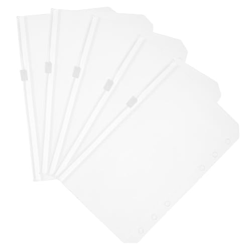 LOLIPPYY 5 Stück Transparente PVC Binder Taschen mit Reißverschluss Lose Aufbewahrungstaschen Wasserabweisend Strapazierfähig Schützend für Dokumente Fotos Notizbücher von LOLIPPYY