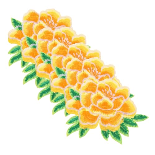 LOLIPPYY 5 Stück bügelbilder Flicken für Bekleidung Kleidungsflecken für Löcher Klebstoffe Kleidungsflicken Hutflecken Aufnäher für Kleidung Kleiderflicken aufbügeln Polyester Yellow von LOLIPPYY