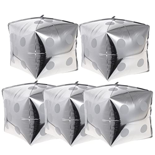 LOLIPPYY 5 Stück event wand polsterung ballongas dekoringe ballonie Quadratballon Dekorationen geformt Ö Luftballons aus Aluminiumfolie Luftballons für -Mottopartys Silver von LOLIPPYY