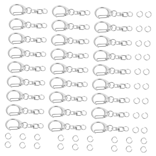 LOLIPPYY 50 Stück C Förmige Schlüsselringe Zinklegierung Robuste Metall Haken für Schlüsselanhänger Schmuckanhänger und DIY Zubehör Silberfarbene Kompakte Karabiner für Taschen und von LOLIPPYY