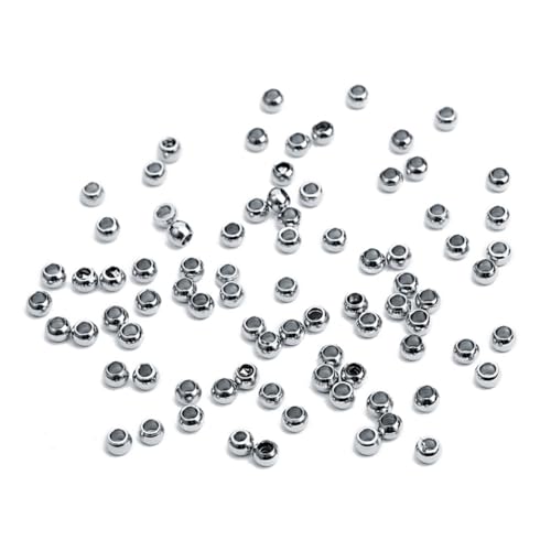 LOLIPPYY 50 Stück Edelstahl Perlen mit Großem Rundem Loch Rostfrei und Korrosionsbeständig für DIY Schmuckherstellung Armbänder Halsketten Basteln Glatte Oberfläche Zubehör für Kreative von LOLIPPYY