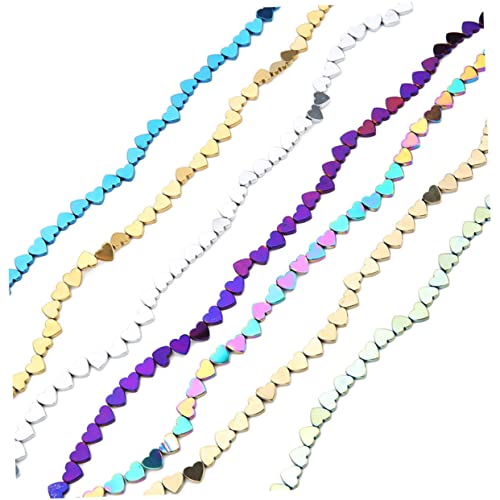 LOLIPPYY 50 Stück Hohle Herzperlen Halskette Mit Herz-choker Schmuck Halskettenzauber Halskette Mit Herzbild Herzabstandshalterperlen Schlüssel Edelsteine Armbänder Für Spacer Colorful von LOLIPPYY