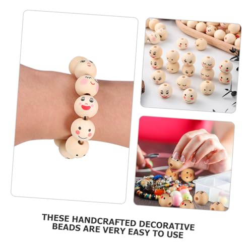 LOLIPPYY 50 Stück Holzperlen mit Gesicht zum Auffädeln Bunte DIY Bastelperlen mit Löchern für Handgefertigten Schmuck Kreative Ausdrucksperlen für Armbänder und Dekorationen LOLIPPYY 50 Stück Holzperlen mit Gesicht zum Auffädeln Bunte DIY Bastelperlen mit Löchern für Handgefertigten Schmuck Kreative Ausdrucksperlen für Armbänder und Dekorationen von LOLIPPYY
