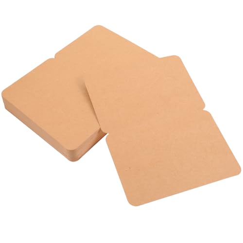 LOLIPPYY 50 Stück Kraftpapier Karten Blanko Klappkarten DIY Grußkarten für Festival Geschenke Brauner Karton Tischkärtchen Beschriften Hochzeit Einladung von LOLIPPYY