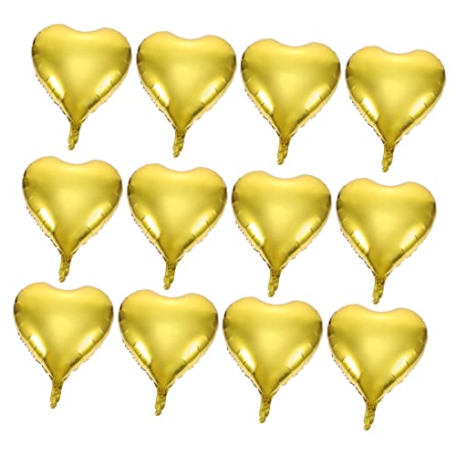 LOLIPPYY 50 Stück Liebe Alufolienballon Brautballons valentinstag luftballons Geburtstagskind hochzeitsdeko wand polsterung Luftballons in Herzform Luftballons aus Aluminiumfolie Golden von LOLIPPYY