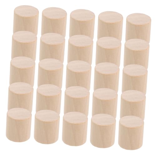 LOLIPPYY 50 Stück Runde Zylinder Unbehandelte Holzblöcke für DIY Basteln Malerei Modellbau Naturholz für Bildungszwecke und Kreative Projekte von LOLIPPYY