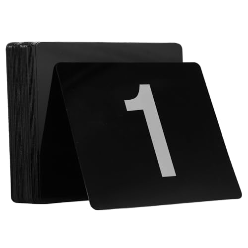 LOLIPPYY 50 Stück Tabellennummer Restauranttischschilder Hochzeitssitzkarten Nummernkarten Zur Hochzeit Tischbestuhlungskarten Tischkarten Zum Sitzen Tischnummernschilder Pvc Black von LOLIPPYY