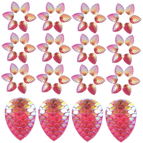 LOLIPPYY 50 Stück Teiliges Flache Umweltfreundliche Resin strasssteine Fischschuppenform Funkelnde Bastelsteine für DIY Schmuck Kleidung Geschenk Handwerksdekoration von LOLIPPYY
