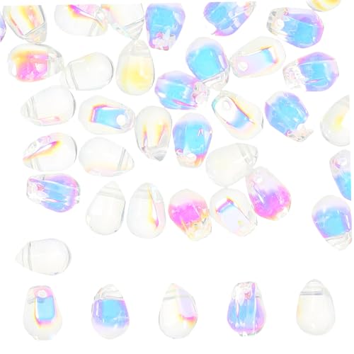 LOLIPPYY 50stücke Glasperlen Für -schmuck Facettierte Bunte Glasperlen Doppelloch Für Armbänder Und Halsketten Handwerksmaterialien Für Kreative Projekte von LOLIPPYY