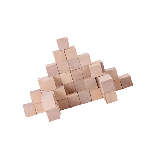 LOLIPPYY 50 Stück quadratischer Holzblock Quadrate quadratische Blöcke Plus Blöcke zum Basteln Gebäude Holzblöcke Holzdekoration Holzbausätze kleiner Block selber machen Hölzern von LOLIPPYY
