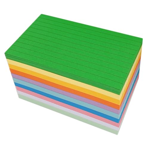 LOLIPPYY 500 Blatt Bunte Karteikarten Glatte Papieroberfläche Leichte Notizkarten für Vokabeln Planung Memo Zubehör für Schule Büro Zuhause von LOLIPPYY