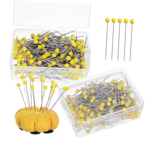 LOLIPPYY 500 STK. Glasperlen Nadeln Gelb Kopf Gerade Quiltnadeln aus Umweltfreundlichem Glas und Nickelbedecktem Stahl Draht für Schmuckherstellung Nähen Basteln LOLIPPYY 500 STK. Glasperlen Nadeln Gelb Kopf Gerade Quiltnadeln aus Umweltfreundlichem Glas und Nickelbedecktem Stahl Draht für Schmuckherstellung Nähen Basteln von LOLIPPYY