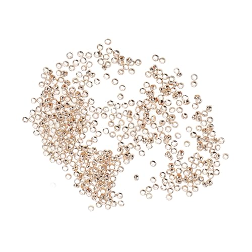 LOLIPPYY 500 Stück Vergoldete Kupfer Spacer Perlen Runde Abstandshalter für DIY Schmuck Bastelzubehör für Armbänder und Perfektes für Kreative von LOLIPPYY