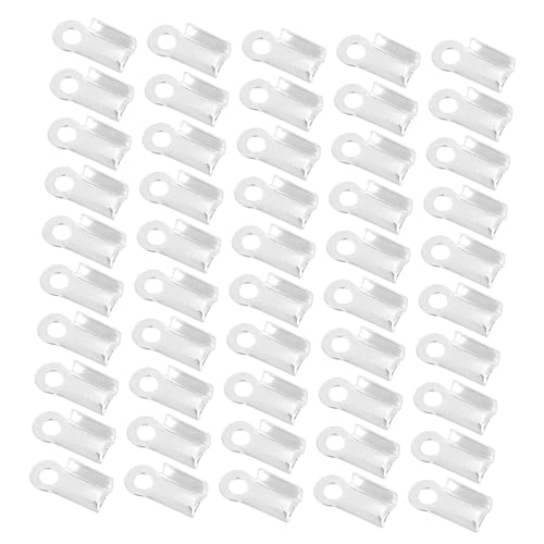 LOLIPPYY 500Stücke Band Crimps Schmuckklemmen Kit Silberfarbene Crimp Enden für Wachs für DIY Halsketten Armbänder und Schmuckherstellung von LOLIPPYY
