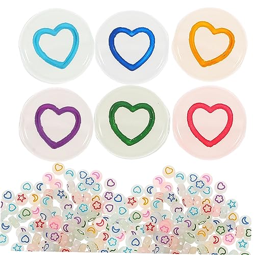 LOLIPPYY 500Stücke Nachleuchtende Acrylperlen für DIY Schmuckherstellung Bunte Handwerksperlen für Armbänder und für Kreative Projekte und Bastelarbeiten von LOLIPPYY