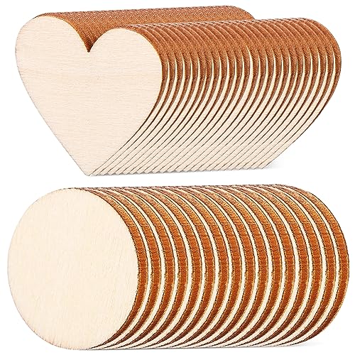 LOLIPPYY 50Stücke Holzscheiben für DIY Runde und Herzförmige Unvollendete Holzteile Natürliche Holzmaterialien zum Basteln für Projekte und Dekoration LOLIPPYY 50Stücke Holzscheiben für DIY Runde und Herzförmige Unvollendete Holzteile Natürliche Holzmaterialien zum Basteln für Projekte und Dekoration von LOLIPPYY