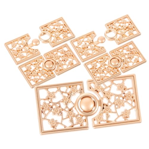 LOLIPPYY 5Paare Metallumhangverschlüsse Vintage Kleider und Schalclips im Quadratischen Design mit Pfirsichblüten für Chinesisches Hanfu und DIY Outfits von LOLIPPYY