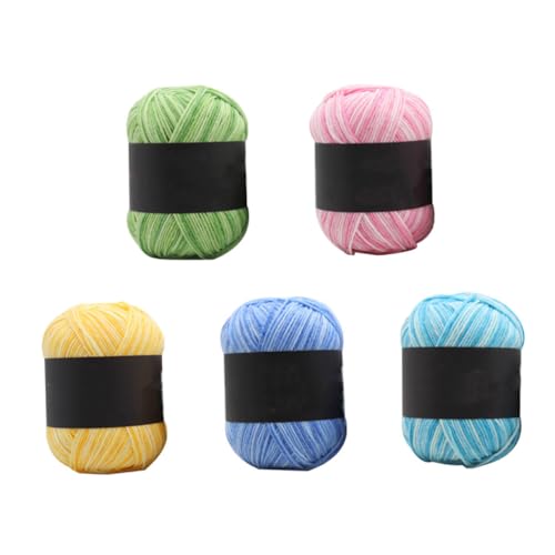 LOLIPPYY 5Rollen Multifarbige Gradient Baumwollgarn Strickgarn für Häkeln und DIY Weiches Dreifädiges Garn Rosa Gelb Grün Wasserblau für Kleidung LOLIPPYY 5Rollen Multifarbige Gradient Baumwollgarn Strickgarn für Häkeln und DIY Weiches Dreifädiges Garn Rosa Gelb Grün Wasserblau für Kleidung von LOLIPPYY