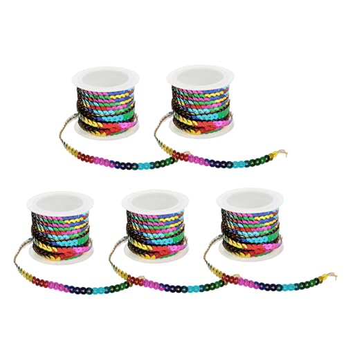 LOLIPPYY 5Rollen Pailletten Schnur für DIY Handwerk Paillettenbänder zum Dekorieren von Partys Kostümen und Hochzeiten pro für Projekte und LOLIPPYY 5Rollen Pailletten Schnur für DIY Handwerk Paillettenbänder zum Dekorieren von Partys Kostümen und Hochzeiten pro für Projekte und von LOLIPPYY