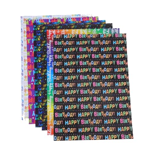 LOLIPPYY 6 Blätter Buntes Happy Birthday-briefpapier, Geschenkverpackungspapierrollen Für Feiertage, Geburtstagsfeiern, Partys von LOLIPPYY