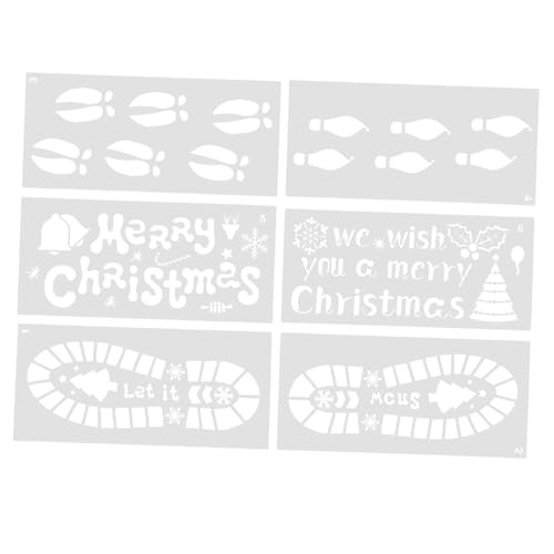 LOLIPPYY 6 Blätter Teiliges Weihnachts Schablonen aus Pet Wiederverwendbar Kreative Fußabdruck Malvorlagen für Scrapbooking Bastelzubehör Fensterdekoration und DIY Weihnachtsprojekte LOLIPPYY 6 Blätter Teiliges Weihnachts Schablonen aus Pet Wiederverwendbar Kreative Fußabdruck Malvorlagen für Scrapbooking Bastelzubehör Fensterdekoration und DIY Weihnachtsprojekte von LOLIPPYY