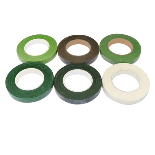LOLIPPYY 6 Rollen Farbiges Floristenband Praktische Blumendraht klebebänder Strapazierfähiges Blumenstiel wickelband für DIY bouquets Geschenkverpackung und Blumendekoration zu Hause von LOLIPPYY