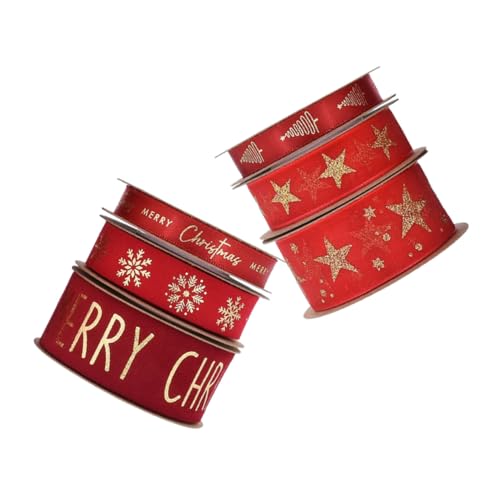 LOLIPPYY 6 Rollen Rotes Weihnachtsband mit Goldfolie und Schneepulver Design Organza Schleifenbänder Flexible Robuste Stoffbänder für Geschenkverpackung DIY Basteln Festliche Xmas LOLIPPYY 6 Rollen Rotes Weihnachtsband mit Goldfolie und Schneepulver Design Organza Schleifenbänder Flexible Robuste Stoffbänder für Geschenkverpackung DIY Basteln Festliche Xmas von LOLIPPYY