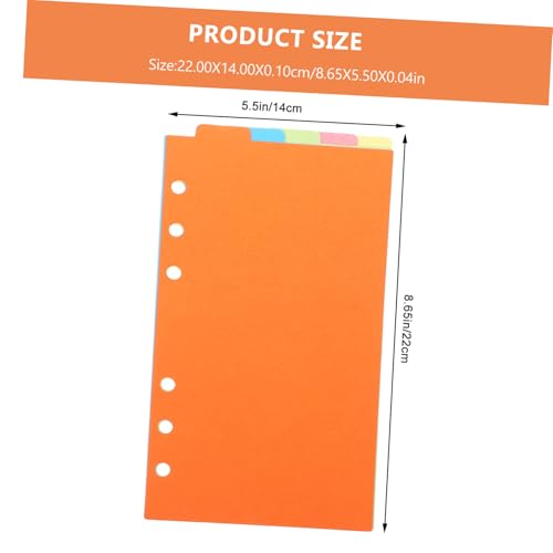 LOLIPPYY 6 Sätze Teiliges Bunte Index Trennblätter Vertikal Nachfüllpapier für Ringbuch Farbige Organizer Einlagen Langlebige Sichtbare Beschriftung für Büro und Schule von LOLIPPYY