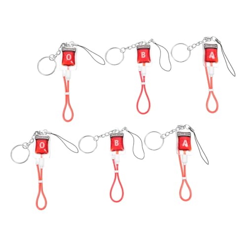LOLIPPYY 6 Stück 6 teiliges Halloween Schlüsselanhänger Blutgruppen Anhänger Gruselige Gothic Party Deko Vielseitiger Horror Schmuck für Taschen und Handys LOLIPPYY 6 Stück 6 teiliges Halloween Schlüsselanhänger Blutgruppen Anhänger Gruselige Gothic Party Deko Vielseitiger Horror Schmuck für Taschen und Handys von LOLIPPYY