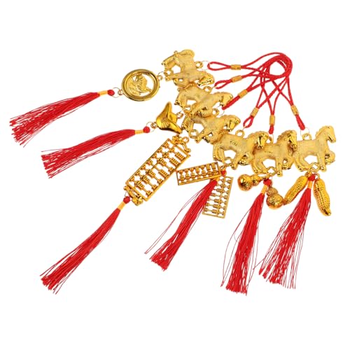 LOLIPPYY 6 Stück Chinesische Neujahrsdekorationen Jahr des Pferdes Anhänger mit Roten Quasten Langlebige Glücksbringer für Büro und Zuhause Frühlingsfest Hängedeko LOLIPPYY 6 Stück Chinesische Neujahrsdekorationen Jahr des Pferdes Anhänger mit Roten Quasten Langlebige Glücksbringer für Büro und Zuhause Frühlingsfest Hängedeko von LOLIPPYY