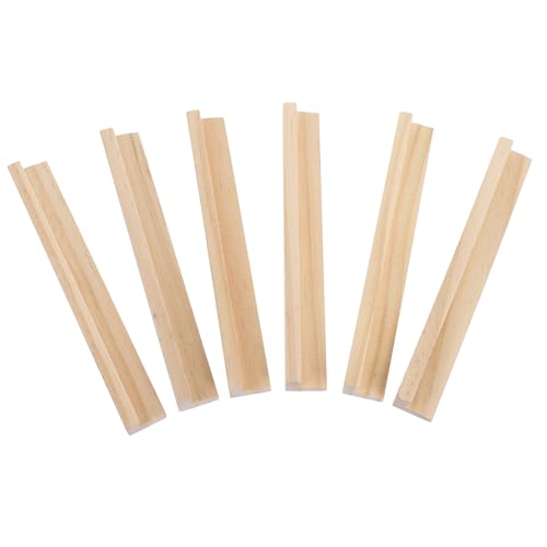 LOLIPPYY 6 Stück Englische Alphabetbasis Zubehör Für Brettspiele Domino-ständer Domino-Halter Domino-zubehör Fliesenhalter Dominoständer Aus Holz Halter Für Dominosteine Beige Kiefernholz von LOLIPPYY