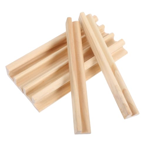 LOLIPPYY 6 Stück Englische Alphabetbasis Zubehör Für Brettspiele Fliesenhalter Domino-aufbewahrungskoffer Dominoständer Für Den Mexikanischen Zug Kartensortierfach Kiefernholz Beige von LOLIPPYY