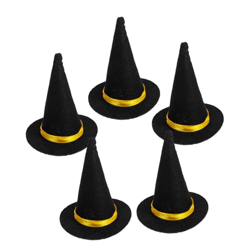 LOLIPPYY 6 Stück Mini Filz Hexenhüte Schwarz Wiederverwendbare Weinflaschen Deko Halloween DIY Haarschmuck Bastelzubehör Party Accessoires LOLIPPYY 6 Stück Mini Filz Hexenhüte Schwarz Wiederverwendbare Weinflaschen Deko Halloween DIY Haarschmuck Bastelzubehör Party Accessoires von LOLIPPYY