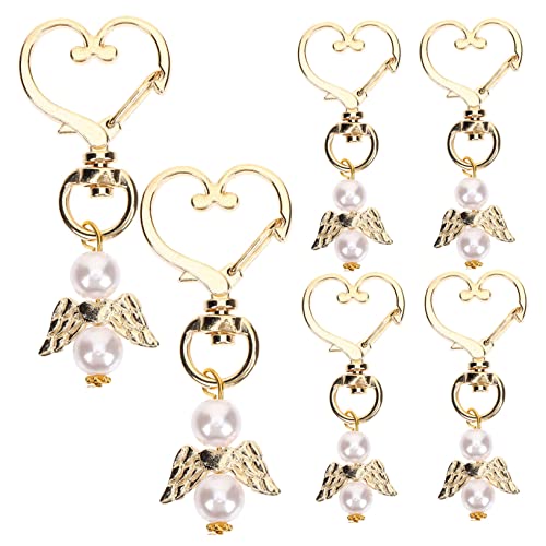 LOLIPPYY 6 Stück Schlüsselanhänger Flügel Reiz Fee D übernatürlich für engelanhänger angel key chain keychain taufgeschenke Babypartygeschenk Schlüsselschmuck Legierung Weiß von LOLIPPYY