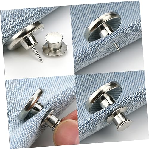 LOLIPPYY 6 Stück Teiliges Abnehmbare Metallknöpfe für Jeans Taillenverkleinerung Nagelfrei Hosenknöpfe Dünne Ersatz Schnell und Einfach ohne Nähen von LOLIPPYY
