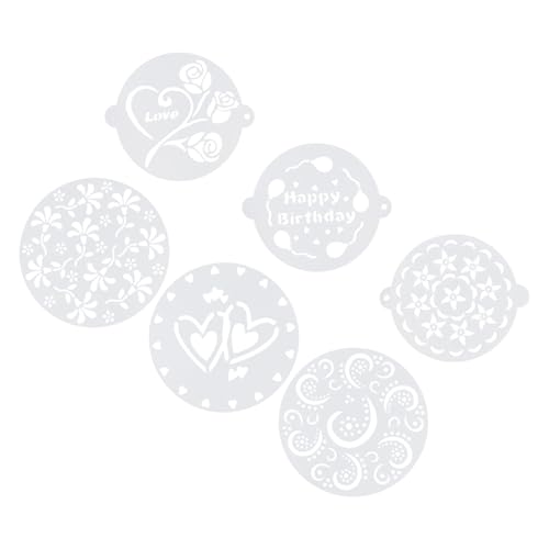 LOLIPPYY 6 Stück Teiliges Cake Art Stencils aus Kunststoff Wiederverwendbare Tortenschablonen mit Kreativen Mustern für Kuchen Cupcakes Geburtstagstorten und DIY Backdeko von LOLIPPYY