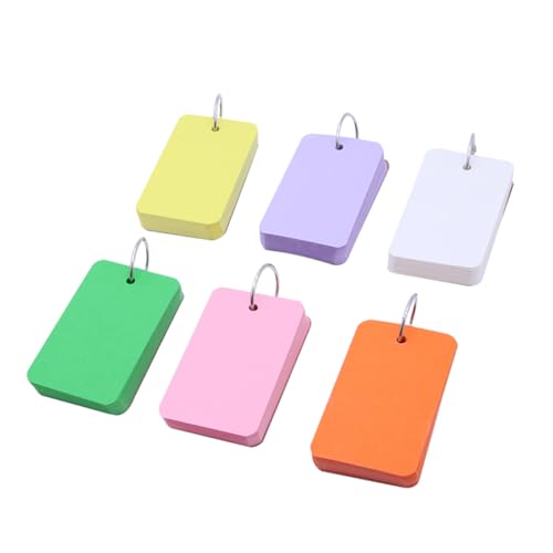 LOLIPPYY 6 Stück Teiliges DIY Blanko Karteikarten mit Farbigen Notizblöcken Großer Ringordner Wiederbefüllbar Handlich für Schule Büro und Lernen Buntes Memo Pads von LOLIPPYY